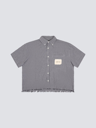 Distressed Farmer’s Shirt Shortsleeve - Black
