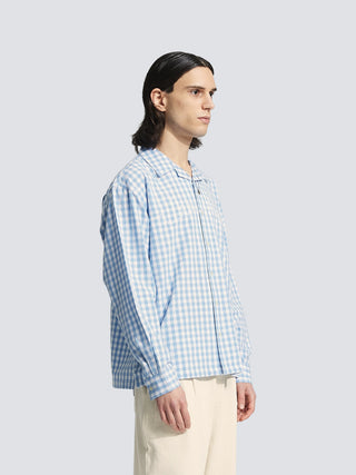 Garden Hose Chain Stitch Overshirt - Light Blue