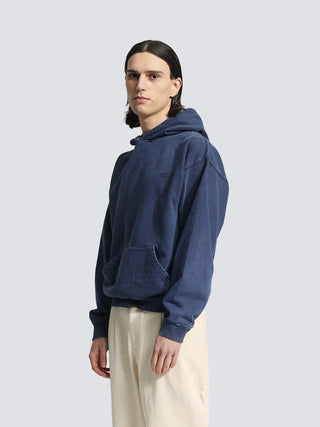 Distressed “F*ck Off” Hoodie - Washed Midnight Blue