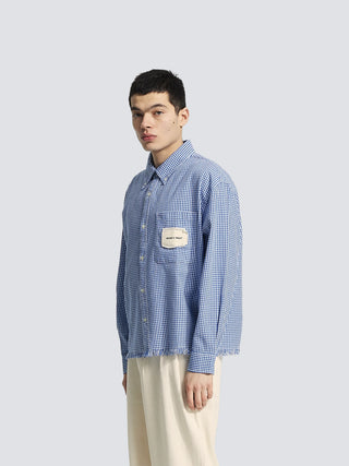 Distressed Farmer’s Shirt LS - Navy