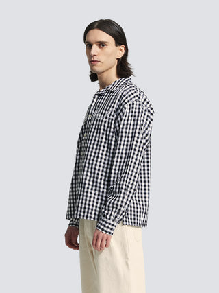 Garden Hose Chain Stitch Overshirt - Black
