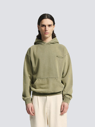 Cut & Sew “F*ck Off I'm Gardening” Hoodie - Washed Olive Green