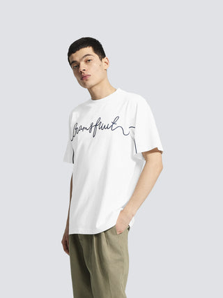 Garden Hose Chain Stitch T-Shirt - White