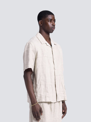 Linen Repair Shirt Shortsleeve - Natural Linen