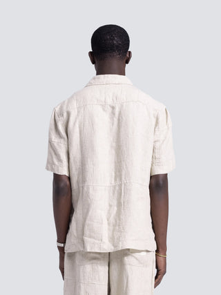 Linen Repair Shirt Shortsleeve - Natural Linen