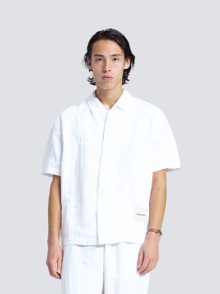 Linen Repair Shirt Shortsleeve- White