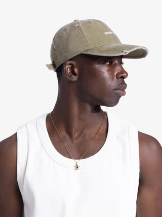 Logo Cap Distressed - Washed Olive Green