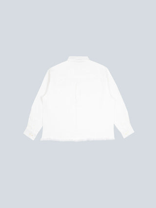 Distressed Linen Shirt Longsleeve - White
