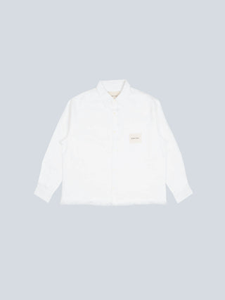 Distressed Linen Shirt Longsleeve - White