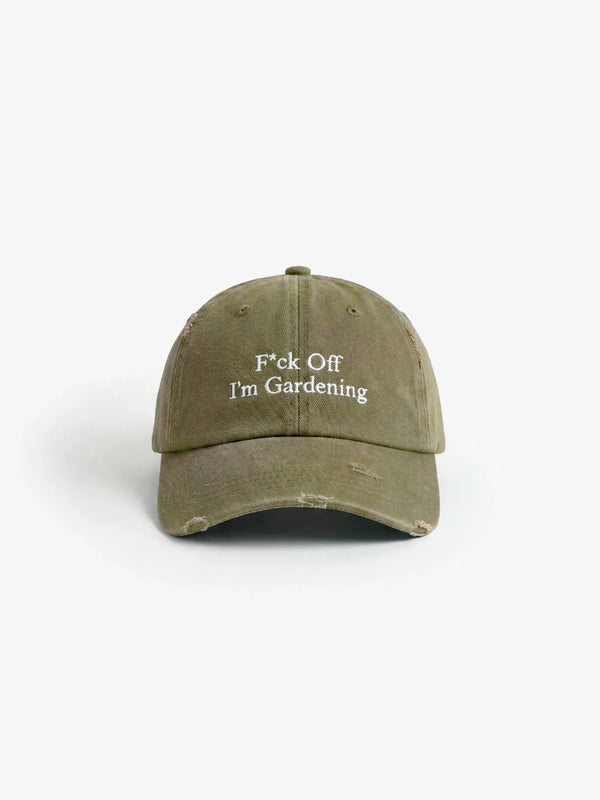 ''F*ck Off I’m Gardening'' Cap Distressed - Forest Green