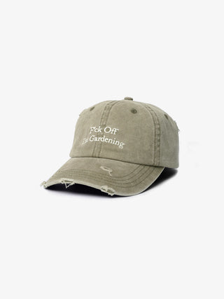 F*ck Off I'm Gardening Cap Distressed - Washed Olive Green