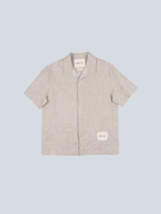 Linen Repair Shirt Shortsleeve - Natural Linen