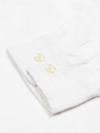 Distressed Linen Shirt Longsleeve - White