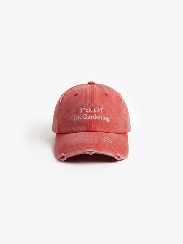 ''F*ck Off I’m Gardening'' Cap Distressed - Red