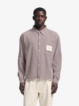 Distressed Farmer’s Shirt LS - Brown