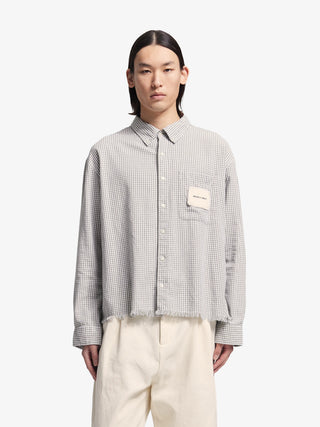 Distressed Farmer’s Shirt LS - Olive Green