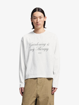 Distresssed Quote Longsleeve - White
