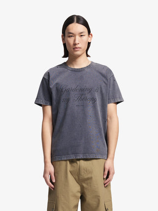 Distressed Quote T-shirt - Washed Shadow Black
