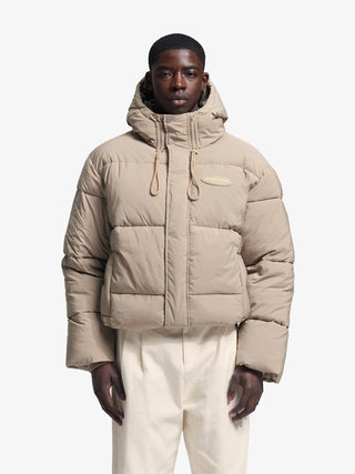 Hooded Puffer Jacket - Khaki