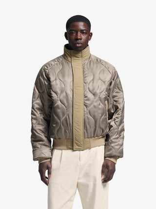 Reversible Bomber Jacket - Olive Green