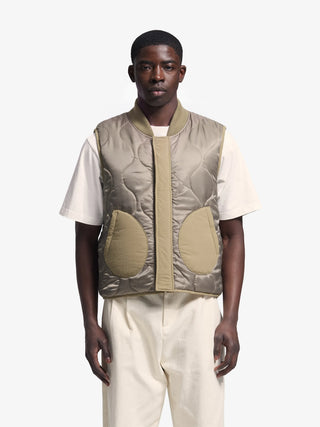 Reversible Padded Vest - Olive Green