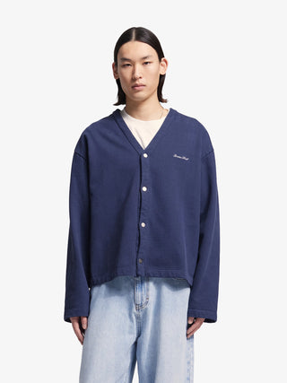 Script Logo Cardigan Sweat - Midnight Blue