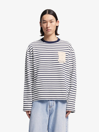 Varsity Striped Longsleeve - Navy