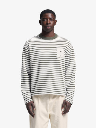 Varsity Striped Longsleeve - Olive Green