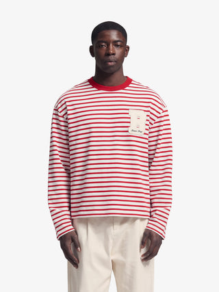 Varsity Striped Longsleeve - Washed Red