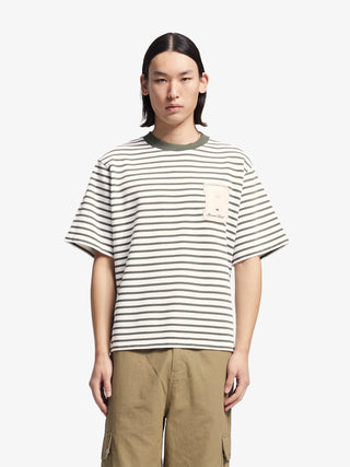 Varsity Striped T-shirt - Olive Green
