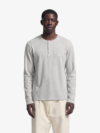 Script Logo Henley Longsleeve - Natural Melange