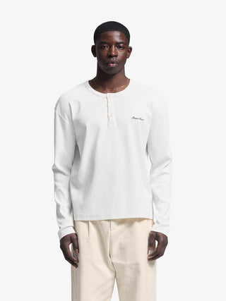 Script Logo Henley Longsleeve - White