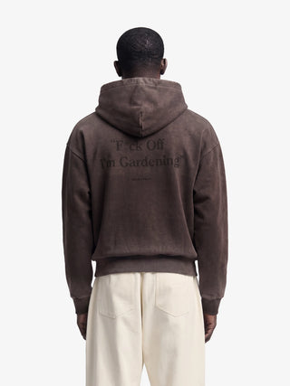 Distressed “F*ck Off I’m Gardening” Hoodie - Brown