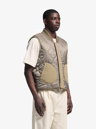 Reversible Padded Vest - Olive Green