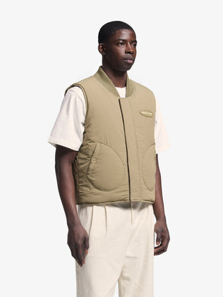 Reversible Padded Vest - Olive Green