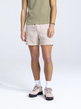 Linen Repair Shorts - Natural Linen
