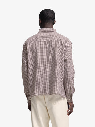 Distressed Farmer’s Shirt LS - Brown