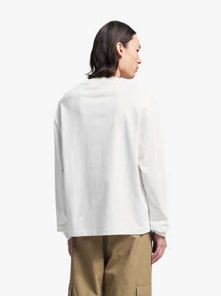 Distressed Script Logo Longsleeve - Off White