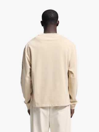 Distressed Script Logo Longsleeve - Washed Clay