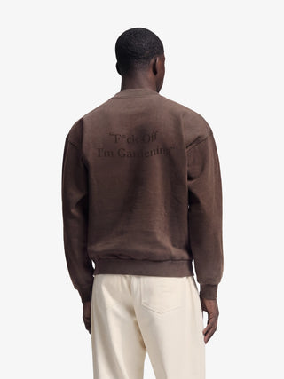 Distressed “F*ck Off I’m Gardening” Crewneck - Brown