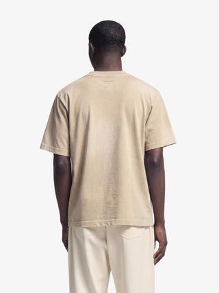 Distressed Script Logo T-shirt - Clay