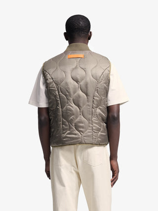 Reversible Padded Vest - Olive Green