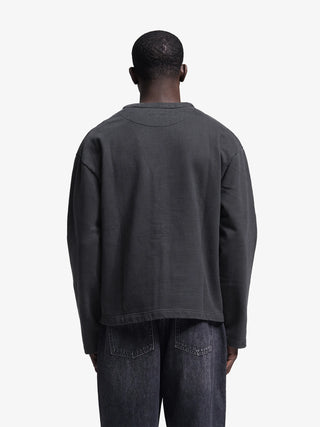 Script Logo Cardigan Sweat - Shadow Black
