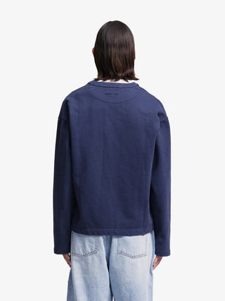 Script Logo Cardigan Sweat - Midnight Blue