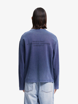 Stamp Waffle Longsleeve - Washed Midnight Blue