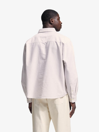 Striped Oxford Shirt distressed Longsleeve  - Sand