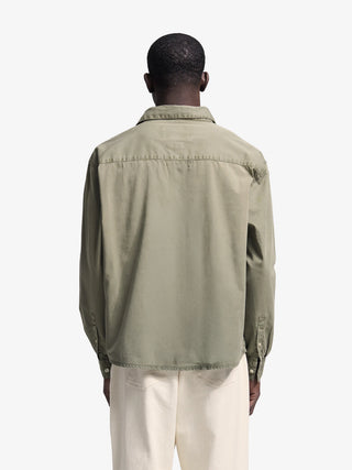Dyed Script logo Shirt LS - Washed Forrest Green