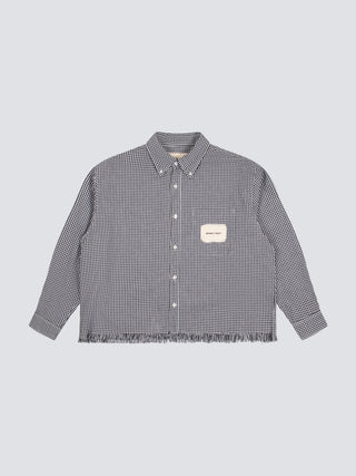 Distressed Farmer’s Shirt LS - Black
