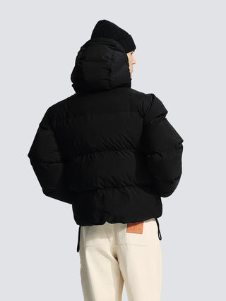 Hooded Puffer Jacket - Black