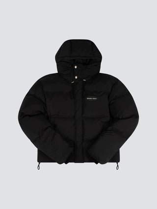 Hooded Puffer Jacket - Black